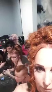 Backstage walking for babylove s latex at vancouver fetish weekend