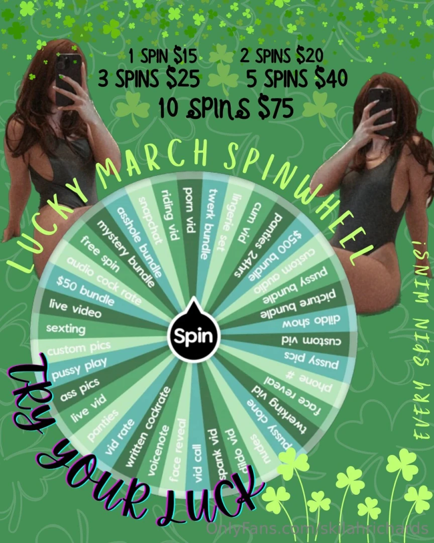 Lucky march spinwheel do you think you have the luck of the irish cum 