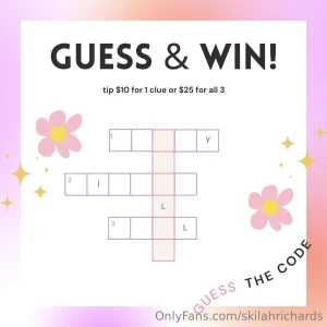 Find the code and get naughty prizes baby tip 10 for one clue or 25