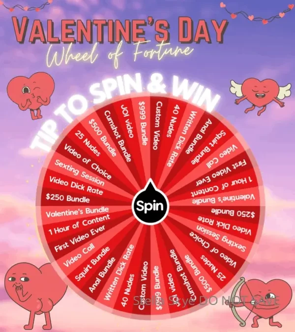 Valentine s day spin the wheel my new game is finally here every spin 