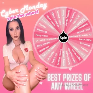 Cyber monday spin the wheel tip this post to spin 8 - one spin 12 -