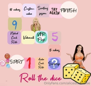 Roll the dice 1 roll - 10 3 rolls - 20 5 rolls - 40 all cards - 100 if