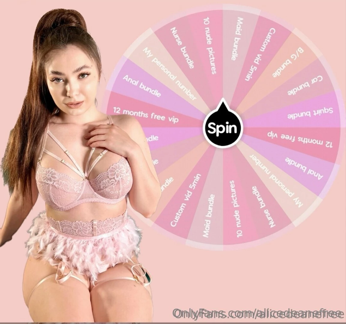 The pink wheel wanna try your luck every spin is a win 1 spin - 7 2 
