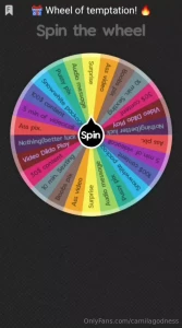 Would you like to play wheel of temptation so send a tip and hurry to part 2