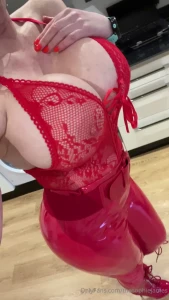 thesophiejames2 - Here is one i filmed earlier red pvc and lace the perfect combo don t 