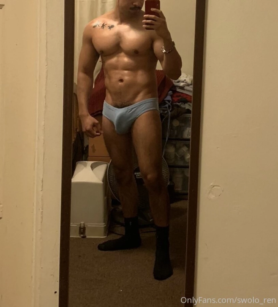 A hot day and no ac can t help but to workout in briefs gave the 