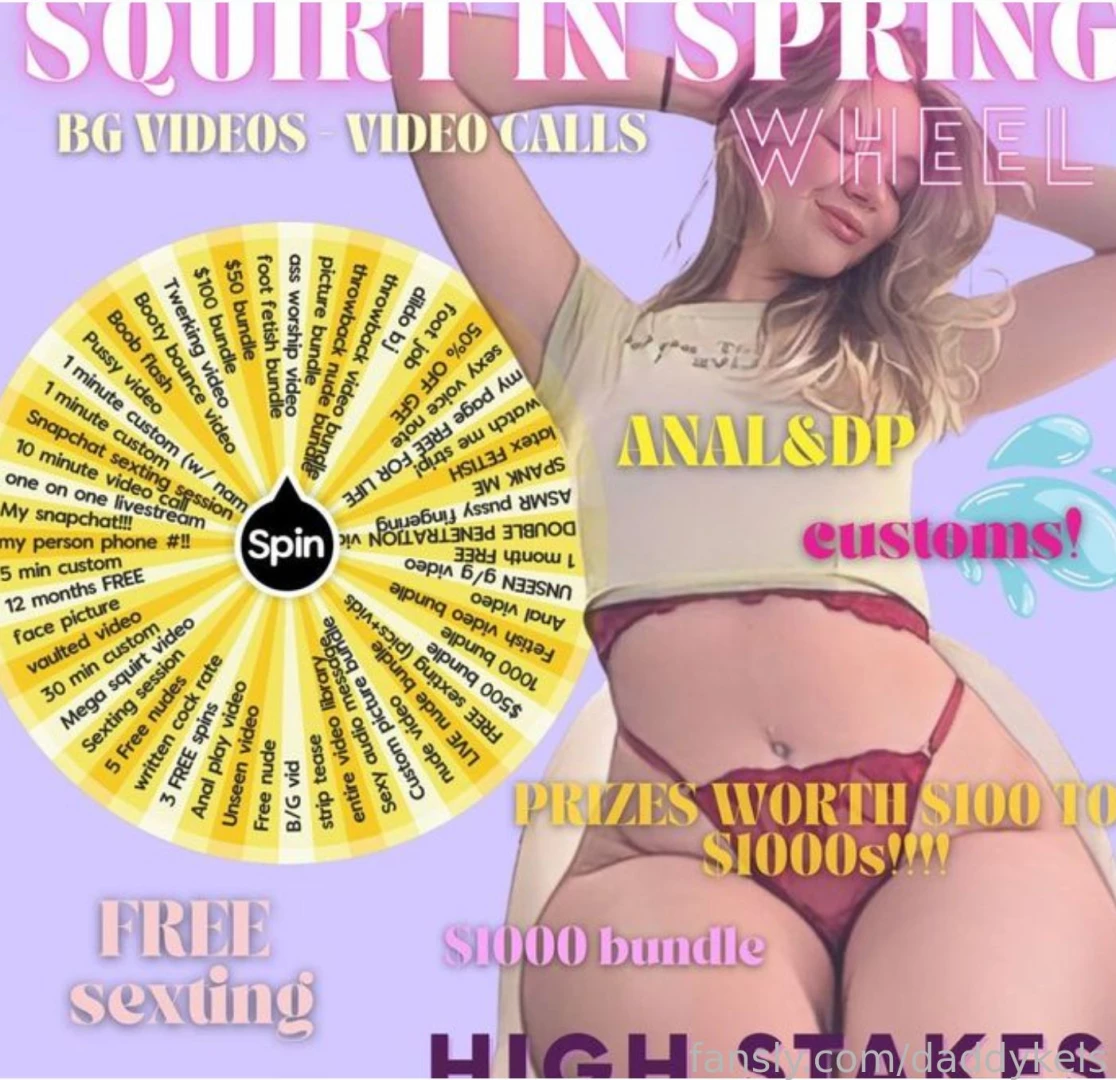 If u dont spin it you ll never get my amazing prizes lets do it now 