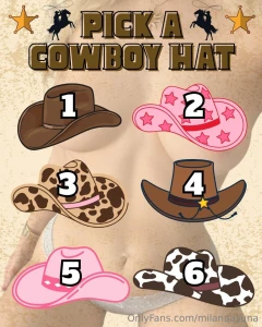 Pick a cowboy hat 6 hats 6 hidden surprises which one s about to make