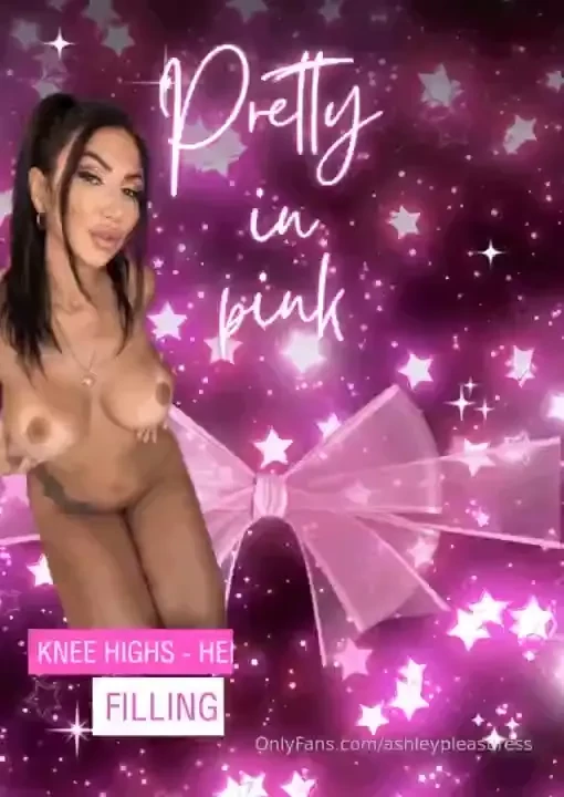 Knee highs heels and pretty pink lingerie filling both my holes 