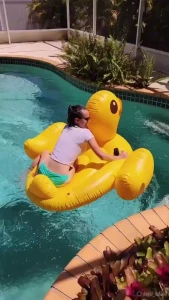Jumping on the duck