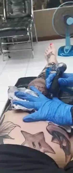 More videos and pictures of me getting tattooed part 1 