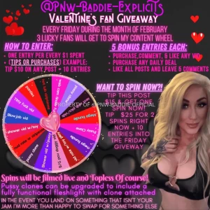 Come spin my exclusive content wheel which includes some which