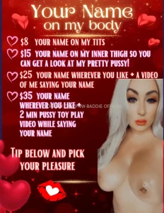 Your name on my body choose your pleasure and tip the link below https