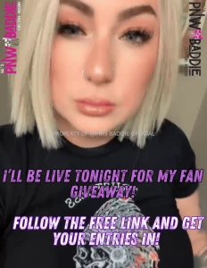 Babe fan giveaway live tonight topless of course or maybe i ll take it