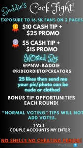 Cock fight comp free entry cash tip show us what you re workin with