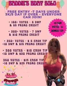 Baddies bday cash solo want your own solo nbsp my solo is always open part 2