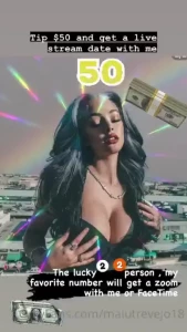 Wanna date me 50 you and me on live stream 22nd buyer gets a zoom or