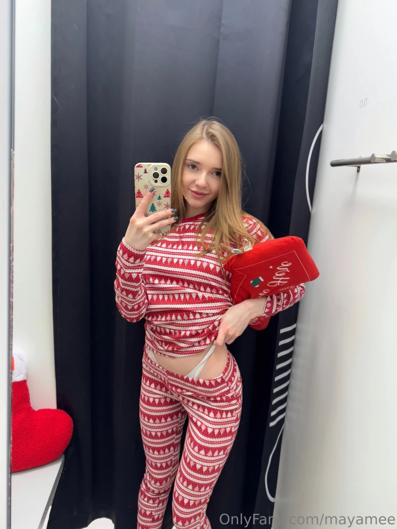 Look how cute these pajamas are on me so love all these cozy clothes 