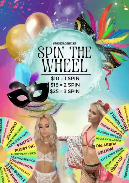 Spin the wheel prize every time 1 spin 10 2 spins 18 3 spins 25 are 