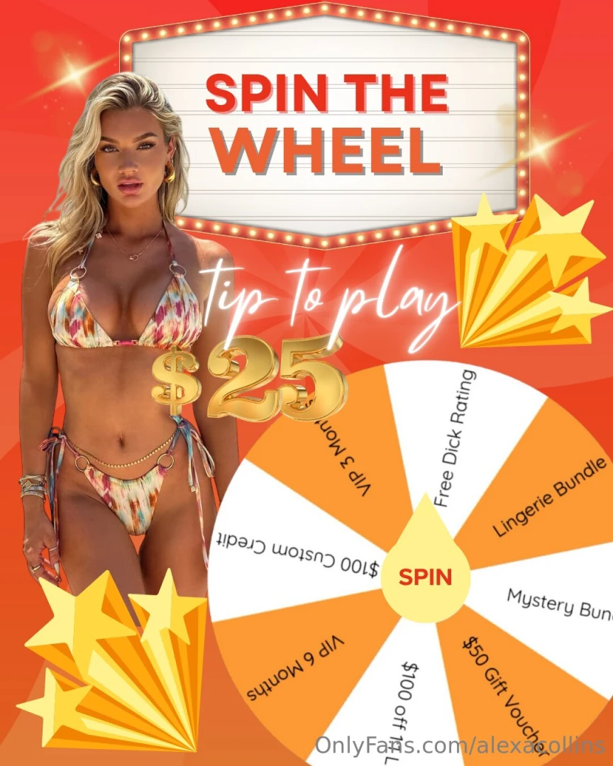 Spin to win baby tip 25 and i ll spin the wheel just for you naughty 