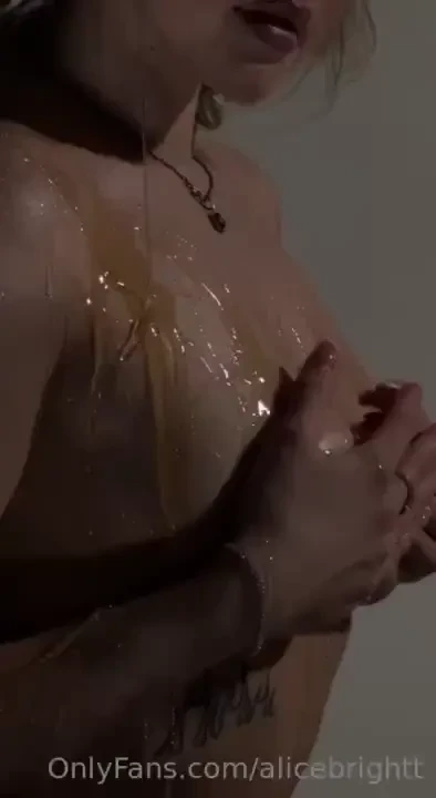 Sweet photo shoot how gently and smoothly honey pours down my body 