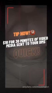 Tip 10 now and get 30 minutes worth of media in your dms