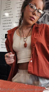 My pierced titties sitting pretty at work happy tuesday