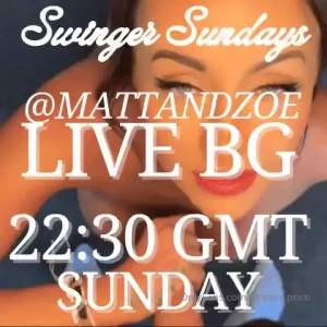 Uk swinging couple mattandzoe are going live on their free page -