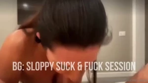 Bg sloppy suck amp fuck session squeezing his cock with my tight