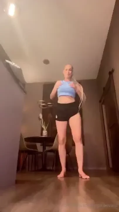 I m all warmed up while working out in gym clothes and got naked for 