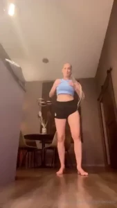 I m all warmed up while working out in gym clothes and got naked for