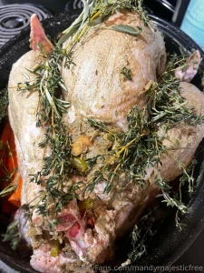 Stuff my turkey lol turkey is ready to go in soon happy thanksgiving