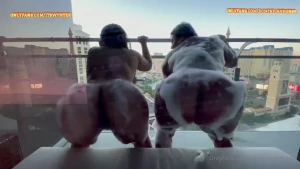 Me and itswynter giving vegas a show from our balcony