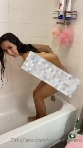Preview for showering using dildo on wall up close and different