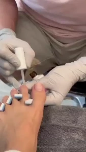 Naked toes to red toes