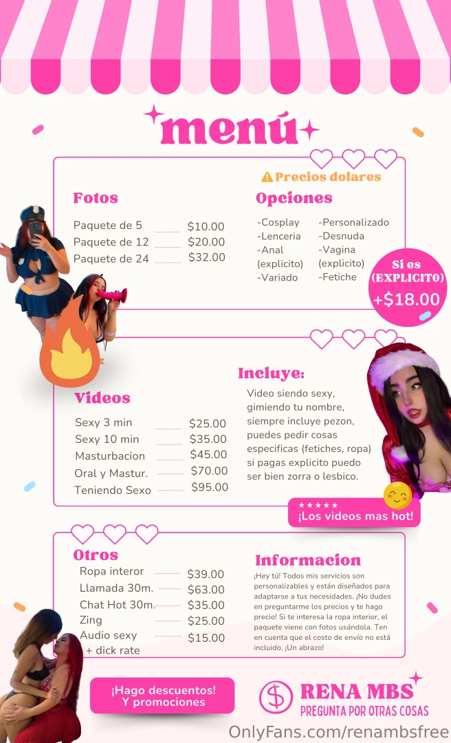 Atenci n amores les traigo mis precios renovados para contenido 