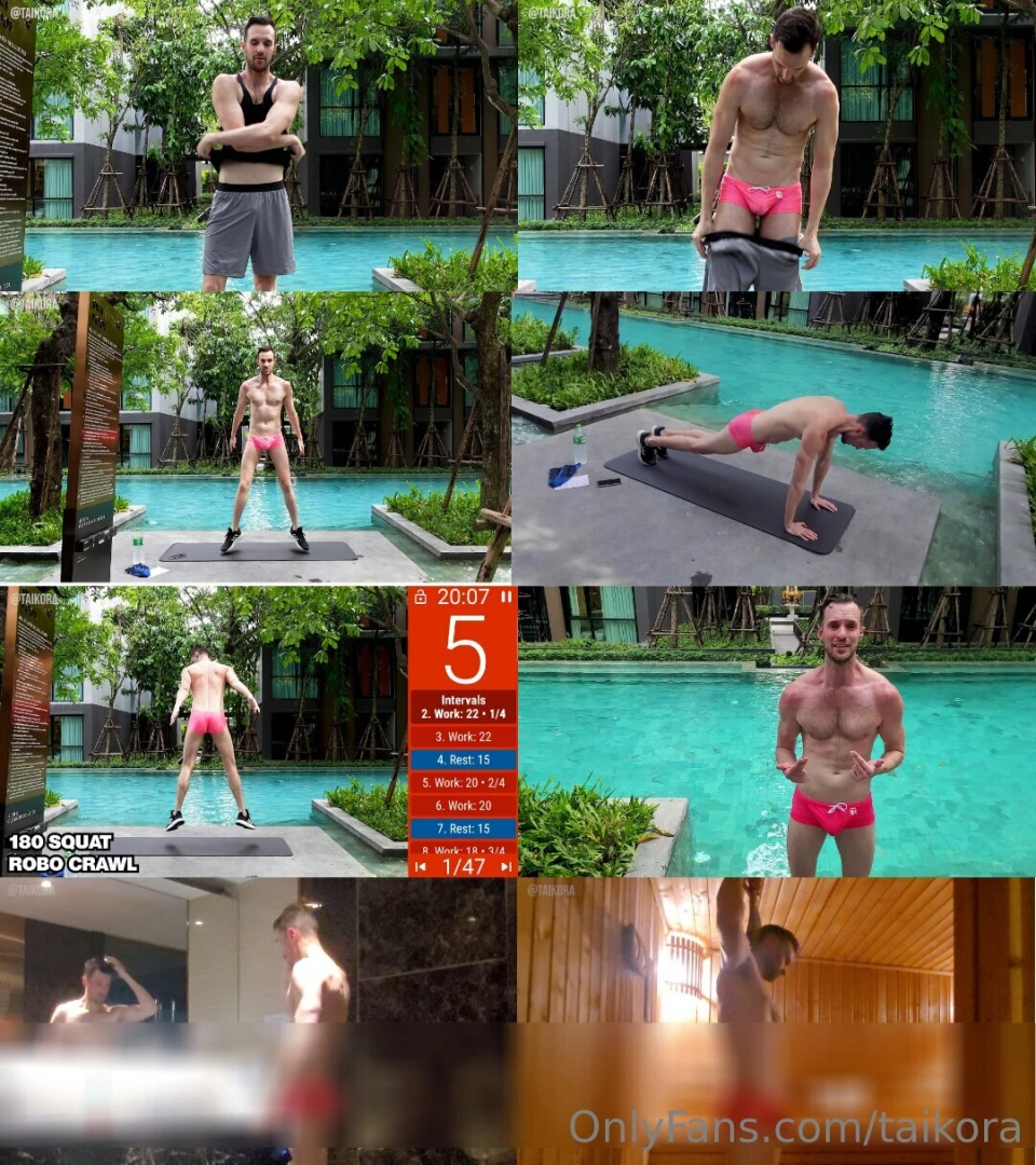 Ready for a workout join me by the pool i made a bit of an audience 