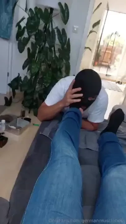 Inferior sniffing and licking my black socks 