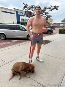 Richard and his daddy enjoying their walk