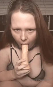 Wet and sloppy deepthroating my dildo just for you to see felt so good