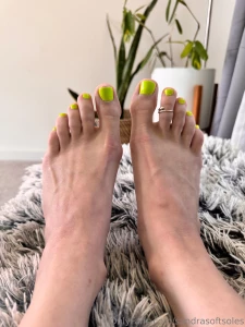 Happy hump day enjoy some pics of my feet and green toes at play part 4