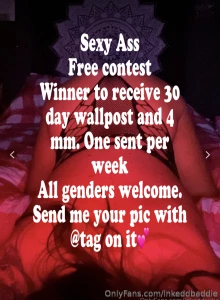 Sexy ass free contest winner to receive 30 day wallpost and 4 mm one