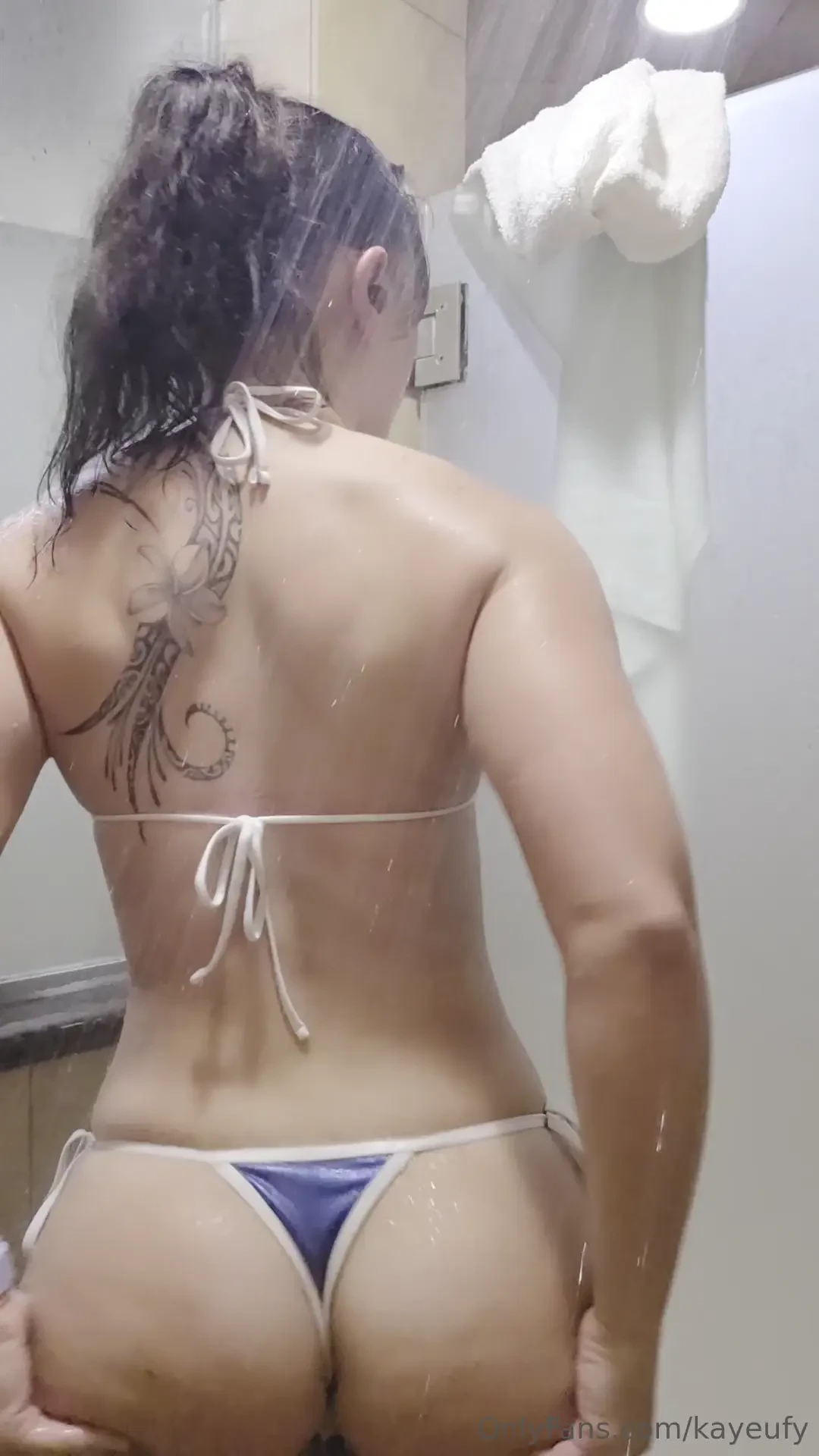 Shower time gotta rinse off after the sauna and hot tub wanna join 