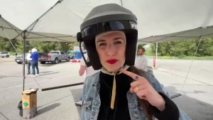 Piper s first time on a race track driving a ford mustang gt see it