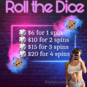 Roll the dice tip to roll the dice every roll is a winner spin the two