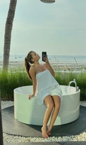 Warm breeze ocean and a white towel almost like a dream come true