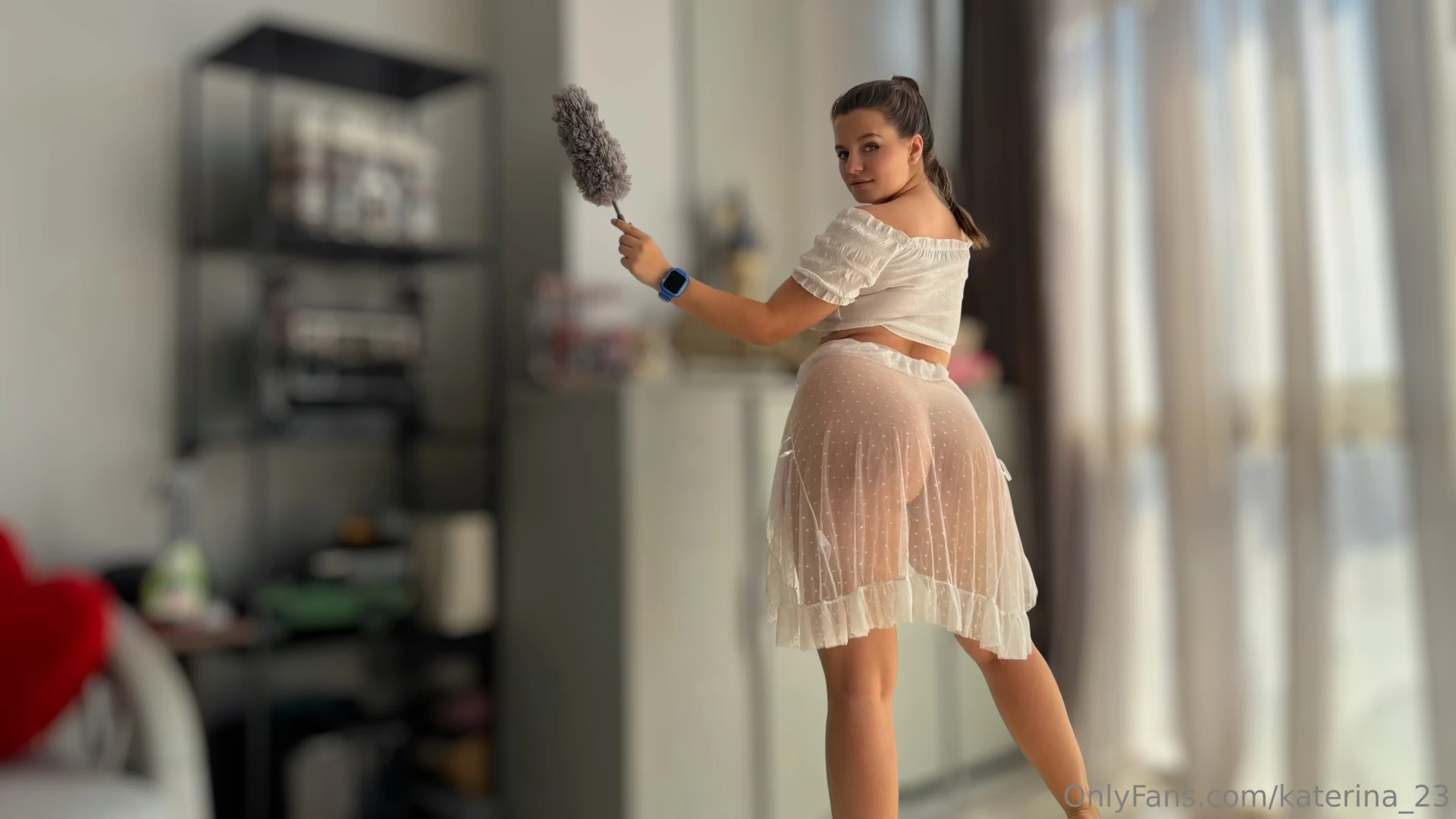 Dust wiped glass shining and the skirt acting way too cheeky did i part 1 