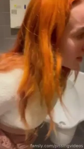 Risky public urinal piss in men s room after music theatre show urinal