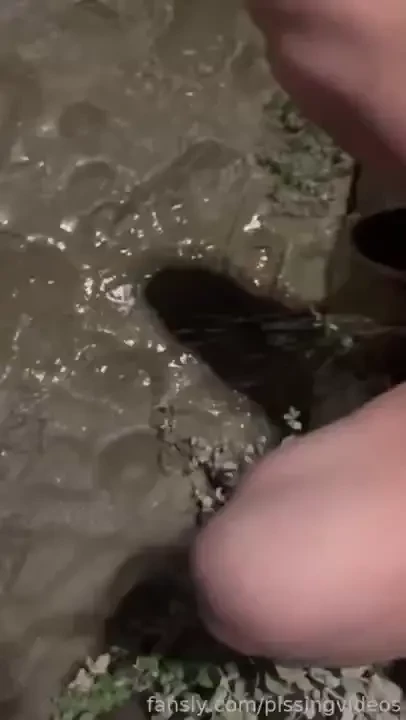 Me and my friend piss outside together near the canal and cross 