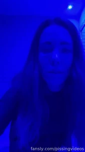 Peeing in a blue lit toilet in a public bar blue light pee piss kink